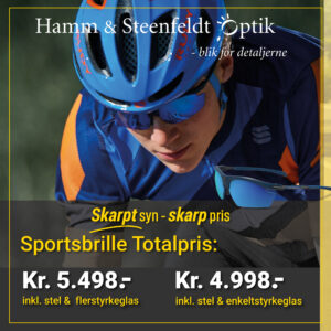 Hamm & Steenfeldt Optik har et stort udvalg af sportsbriller med og uden styrke